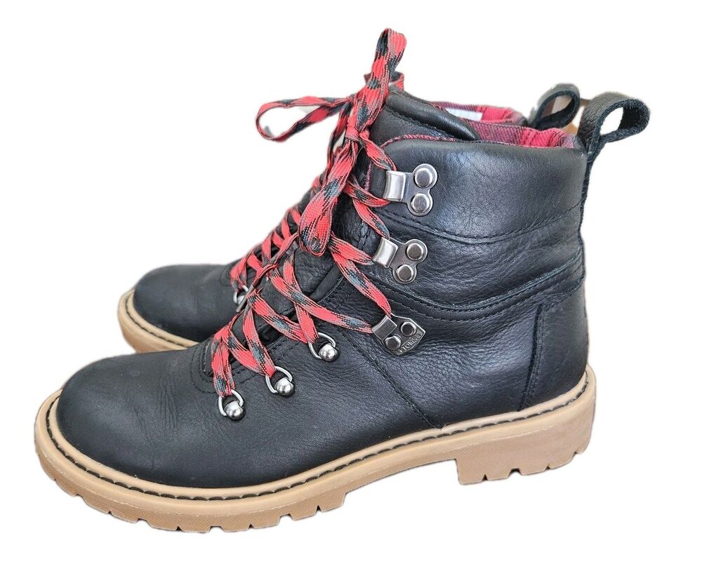 Toms Summit Combat Style Boot Lace Up Chunky Heel Womens Size 6.5 Hiking Boots - Picture 3 of 8